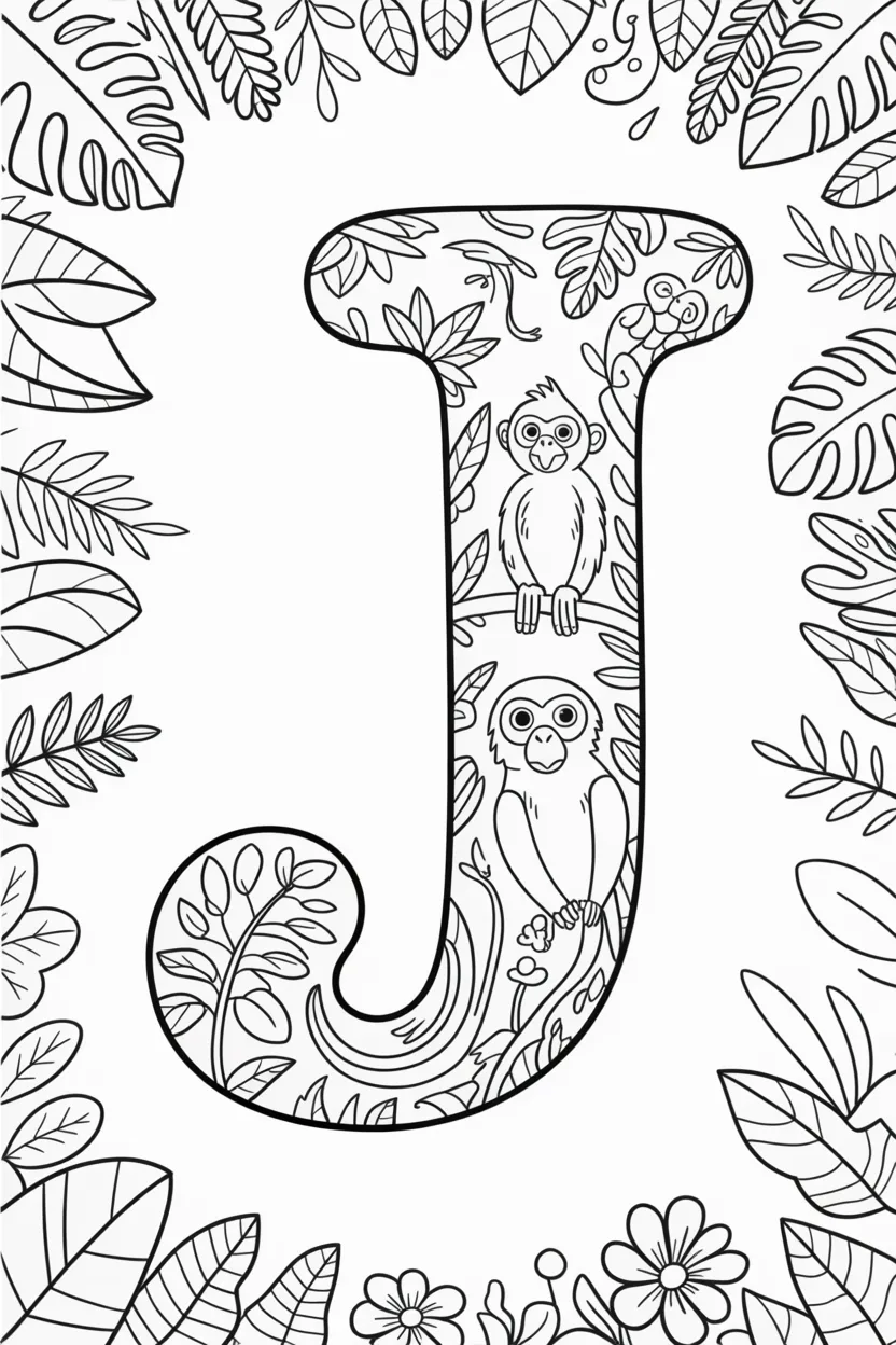 Alphabet letter Design 3 - Alphabet Letter J Coloring Pages Free Printable