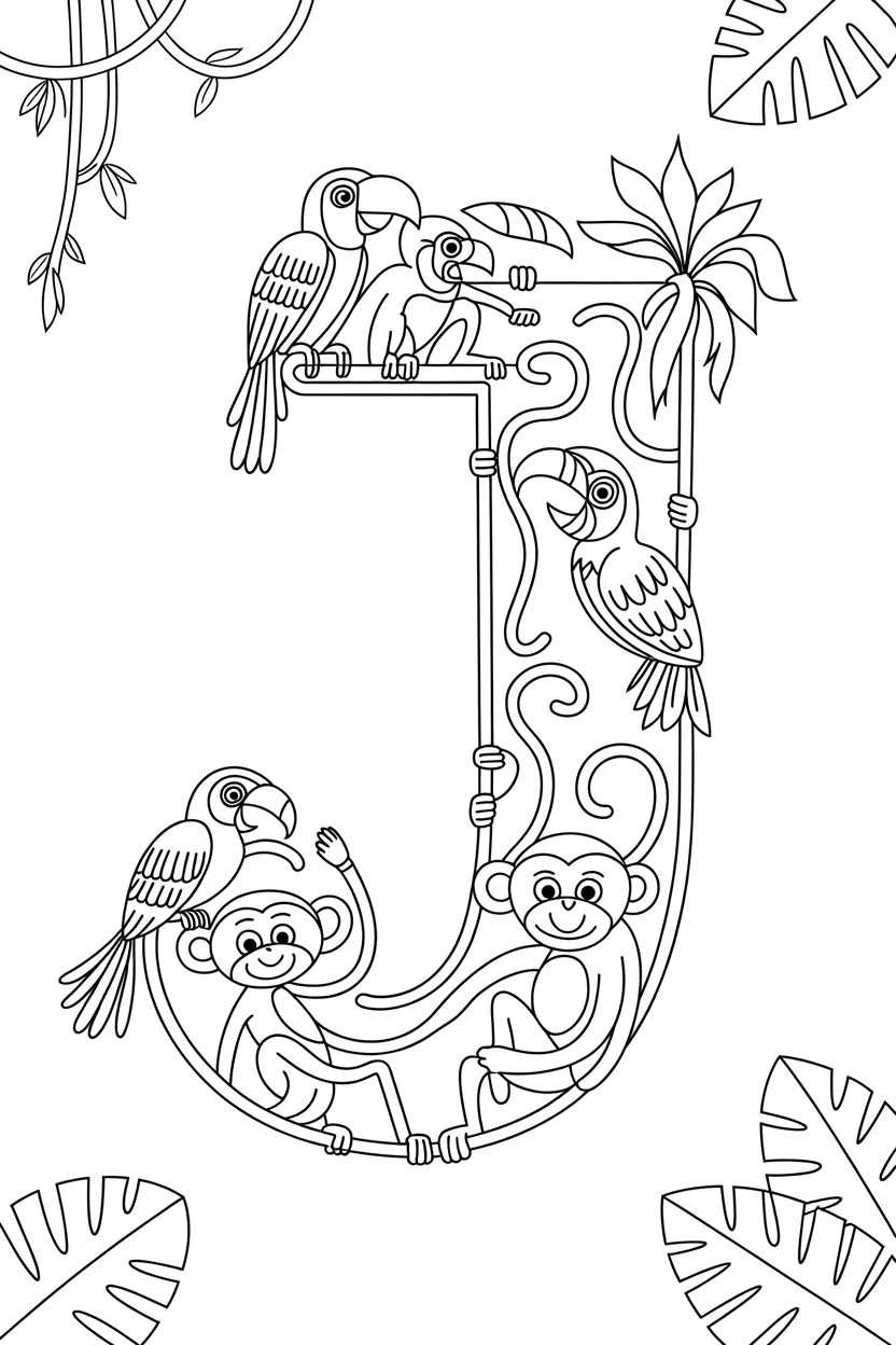 Alphabet letter jellyfish - Alphabet Letter J Coloring Pages Free Printable