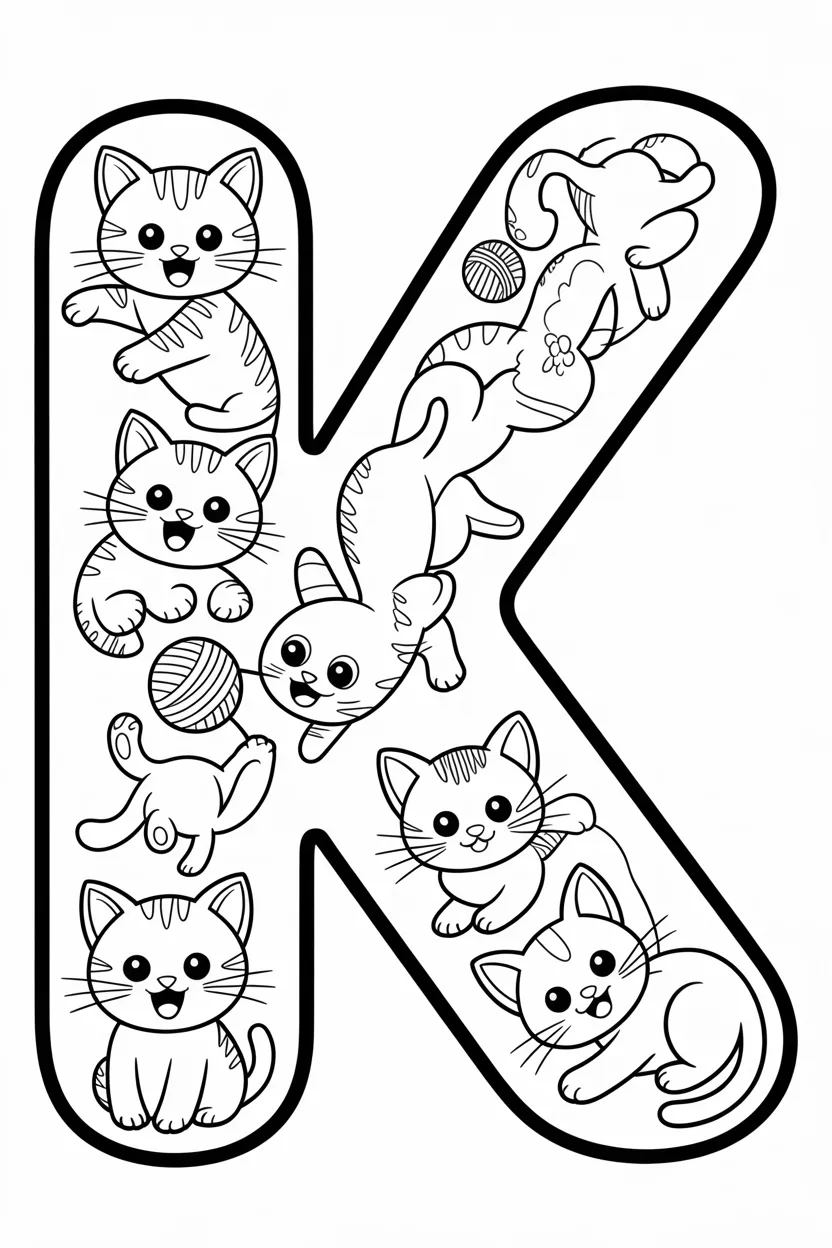 Alphabet letter Design 3 - Alphabet Letter K Coloring Pages Free Printable - Preschoo