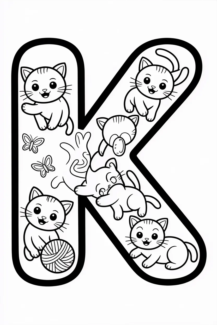 Alphabet letter Design 4 - Alphabet Letter K Coloring Pages Free Printable - Preschoo