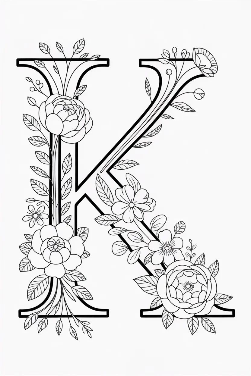 Alphabet letter Design 2 - Alphabet Letter K Coloring Pages Free Printable