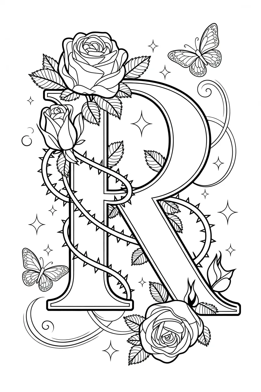 Alphabet letter Design 2 - Alphabet Letter R Coloring Pages Free Printable - Cute