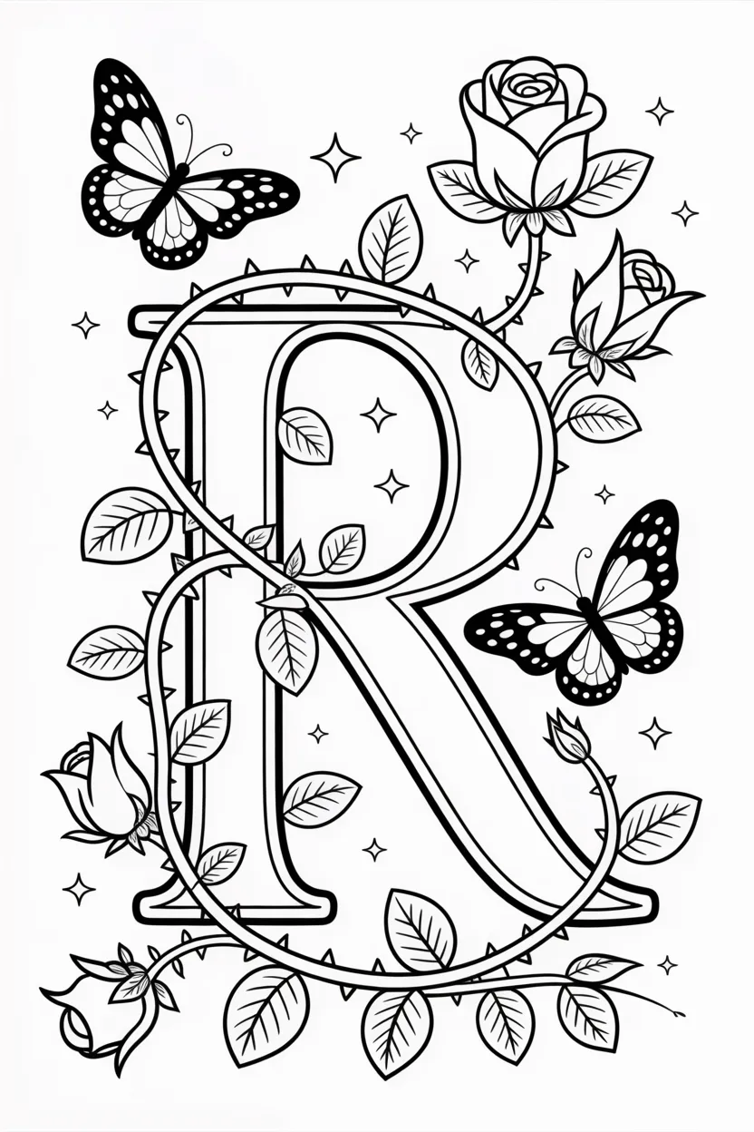 Alphabet letter Design 3 - Alphabet Letter R Coloring Pages Free Printable - Cute