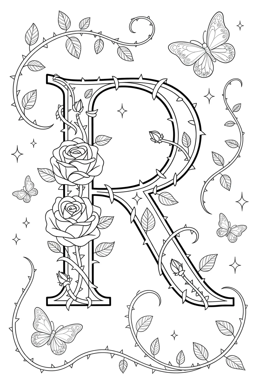 Alphabet letter Design 4 - Alphabet Letter R Coloring Pages Free Printable - Cute