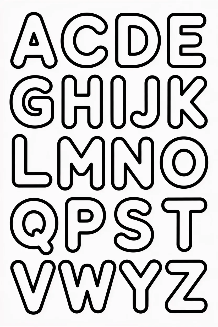 Alphabet letters Design 3 - Alphabet Letters Coloring Pages Free Printable