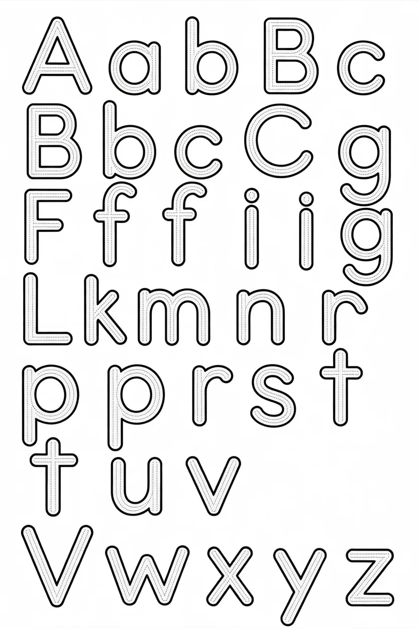 Alphabets tracing worksheets Design 1 - Alphabets Tracing Worksheets Free Printable (2)