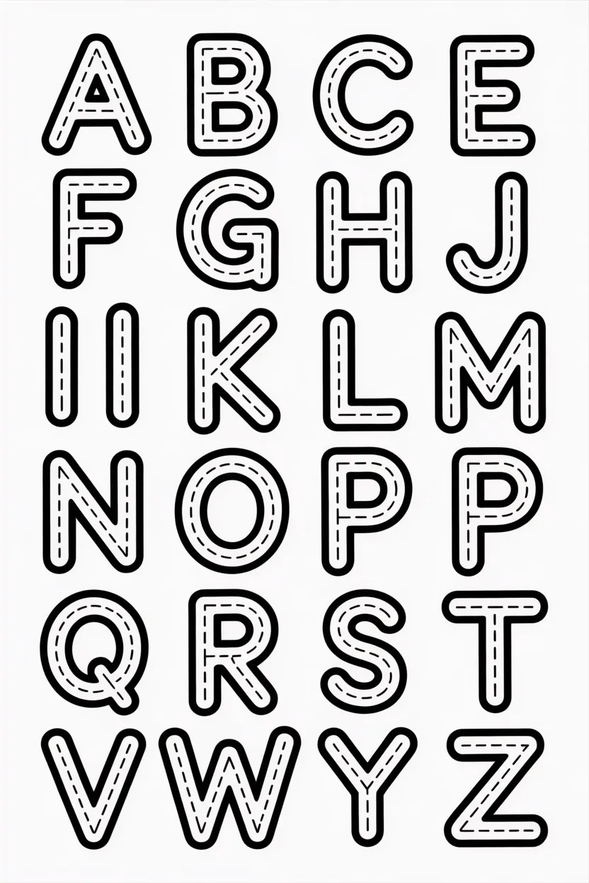 Alphabets tracing worksheets Design 3 - Alphabets Tracing Worksheets Free Printable