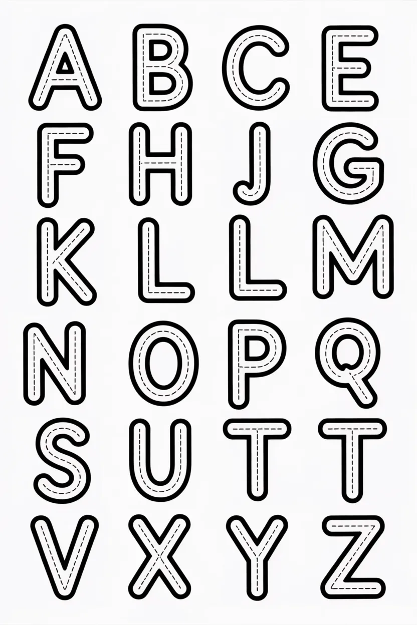 Alphabets tracing worksheets Design 4 - Alphabets Tracing Worksheets Free Printable