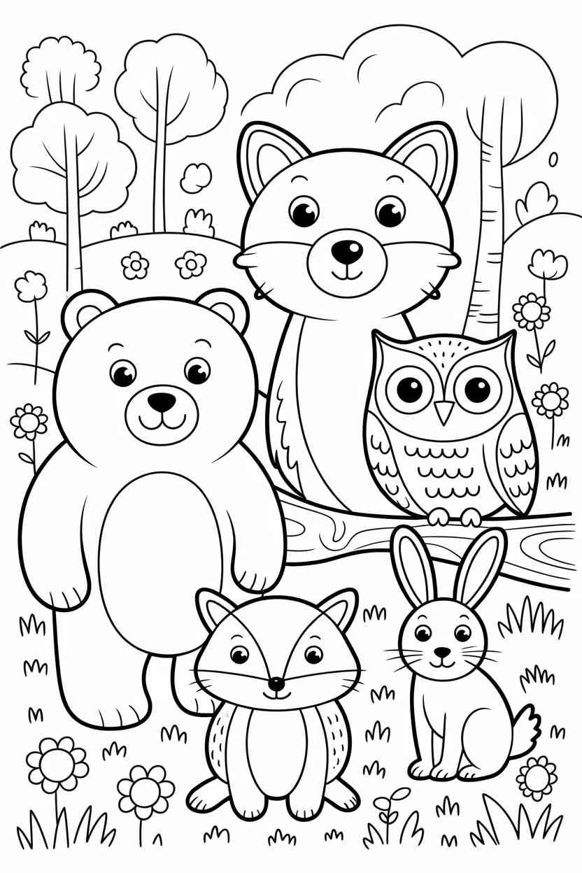 Animal fun - Animal Coloring Pages Free Printable – Fun, Easy & Educational for Kids (2)