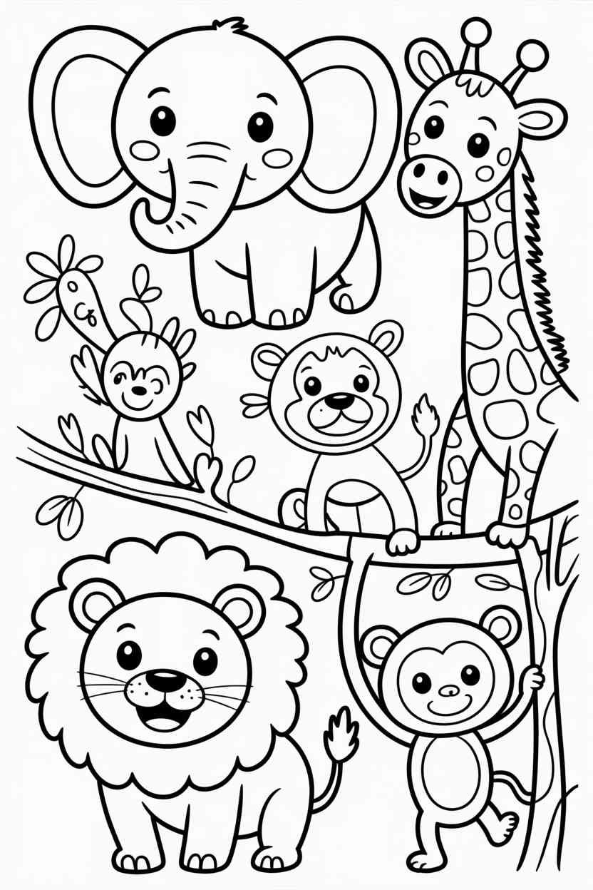 Animal fun - Animal Coloring Pages Free Printable – Fun, Easy & Educational for Kids (3)