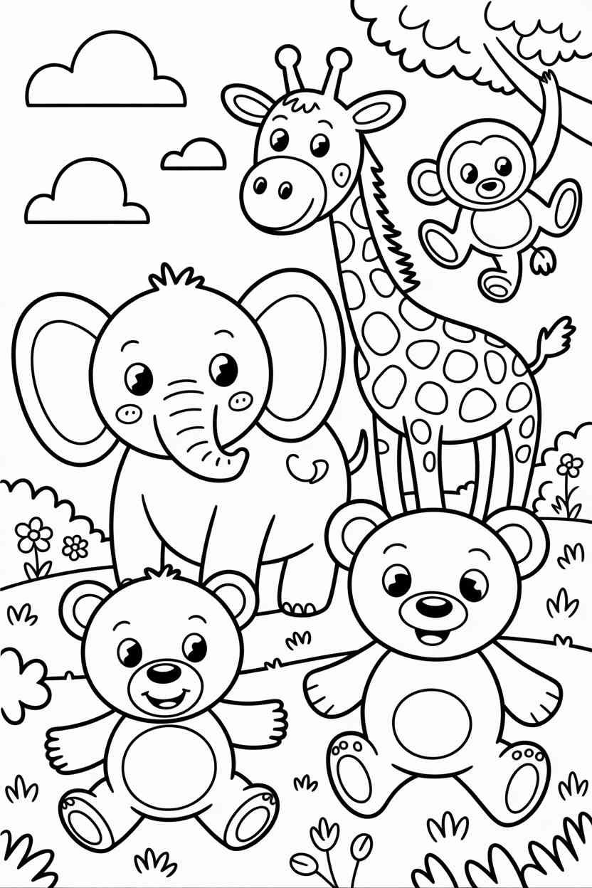 Animal fun - Animal Coloring Pages Free Printable – Fun, Easy & Educational for Kids (4)