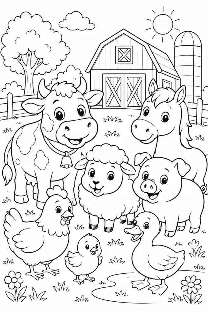 Animals Design 3 - Animals Coloring Pages Free Printable for Kids