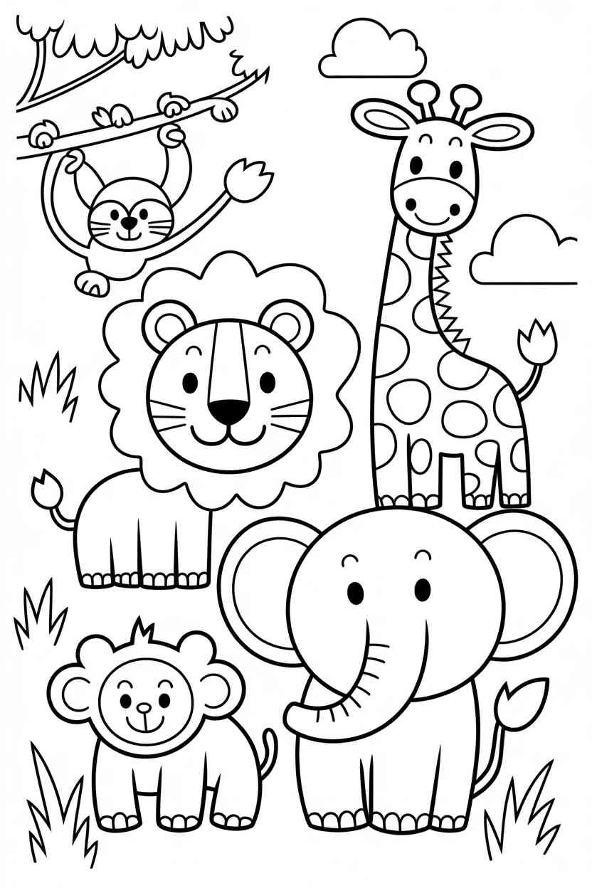 Animals elephant - Animals Coloring Pages Free Printable for Kids