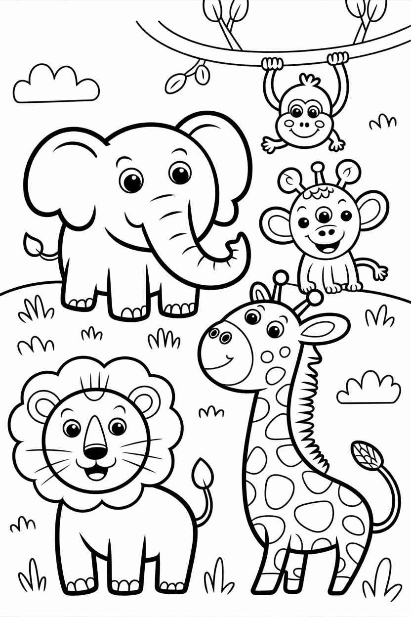 Animals lion - Animals Coloring Pages Free Printable for Kids