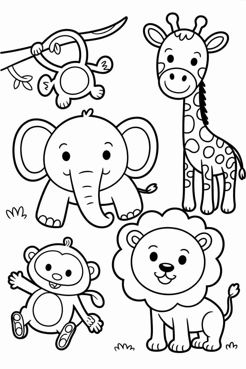 Animals zebra - Animals Coloring Pages Free Printable for Kids