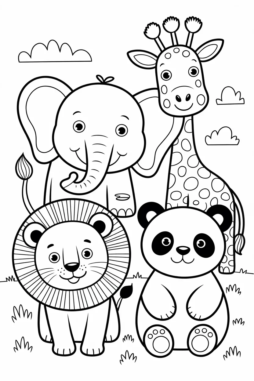 Animals Design 4 - Animals Coloring Pages Free Printable for Kids - Animal