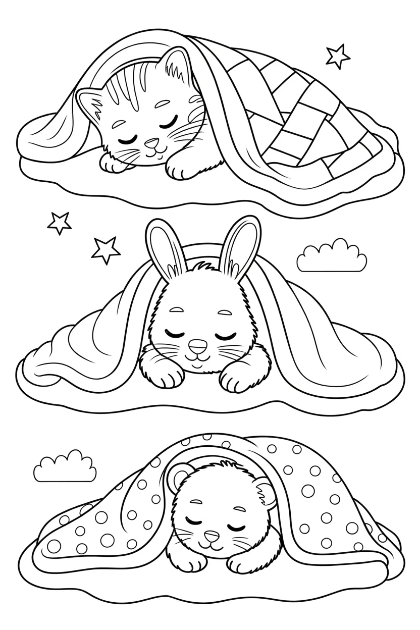 Baby animals Design 1 - Baby Animals Coloring Pages Free Printable
