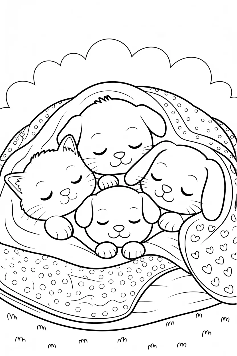 Baby animals Design 2 - Baby Animals Coloring Pages Free Printable