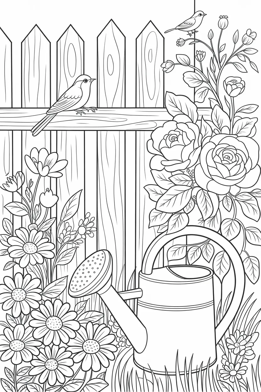 Beautiful peaceful garden Design 2 - Beautiful Peaceful Garden Coloring Pages Free Printable