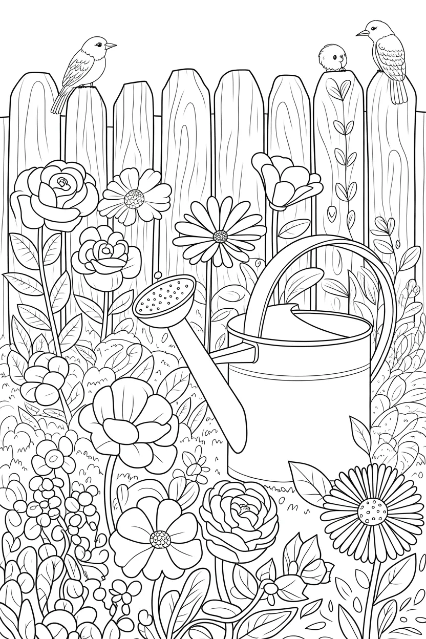 Beautiful peaceful garden Design 3 - Beautiful Peaceful Garden Coloring Pages Free Printable