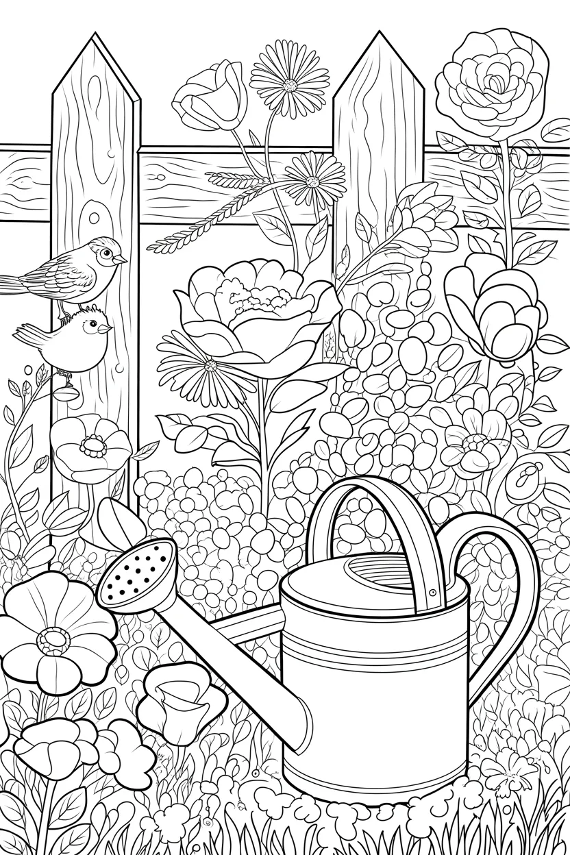 Beautiful peaceful garden Design 4 - Beautiful Peaceful Garden Coloring Pages Free Printable