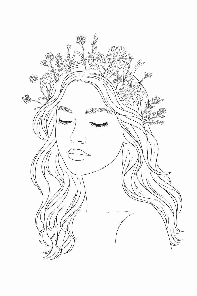 Boho girl - Boho Girl Coloring Pages Free Printable: A Fun, Creative Break Kids and adults Will Love (2)