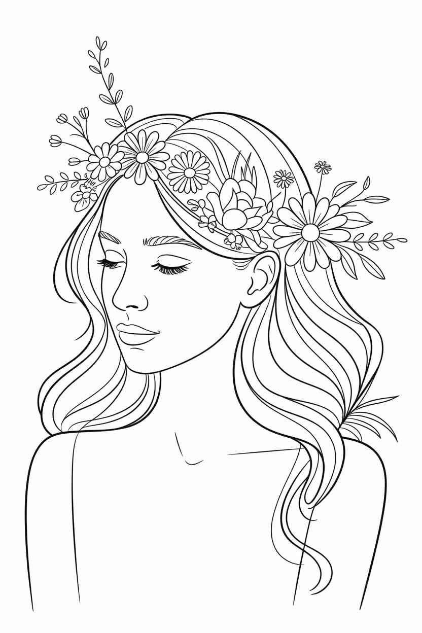 Boho girl - Boho Girl Coloring Pages Free Printable: A Fun, Creative Break Kids and adults Will Love (3)
