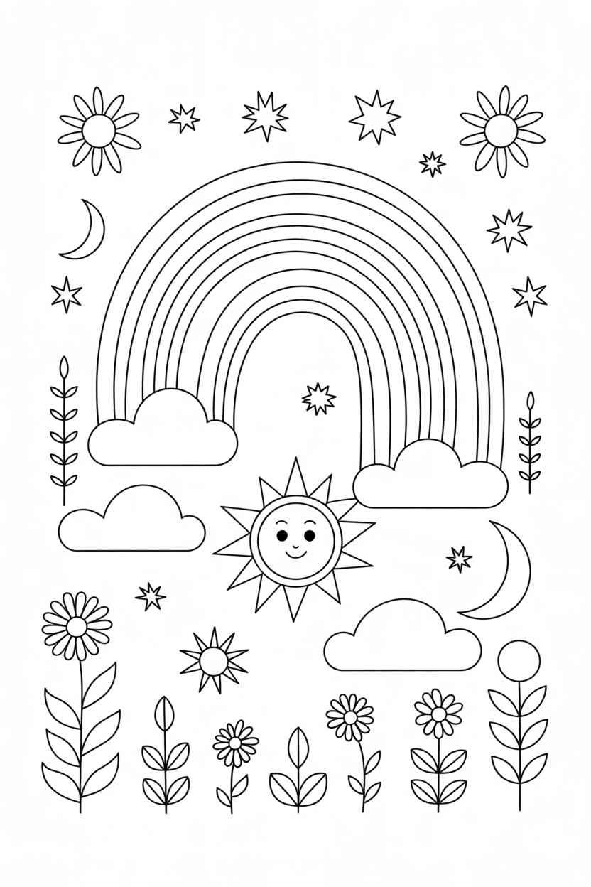 Boho rainbow - Boho Rainbow Coloring Pages Free Printable – A Calm + Creative Escape for All Ages