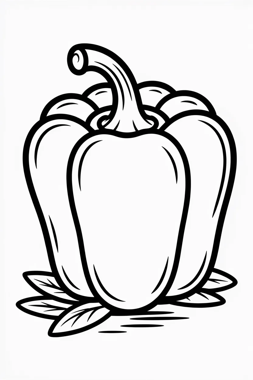 Capsicum Design 1 - Capsicum Coloring Pages Free Printable for Kids - Vegetabl