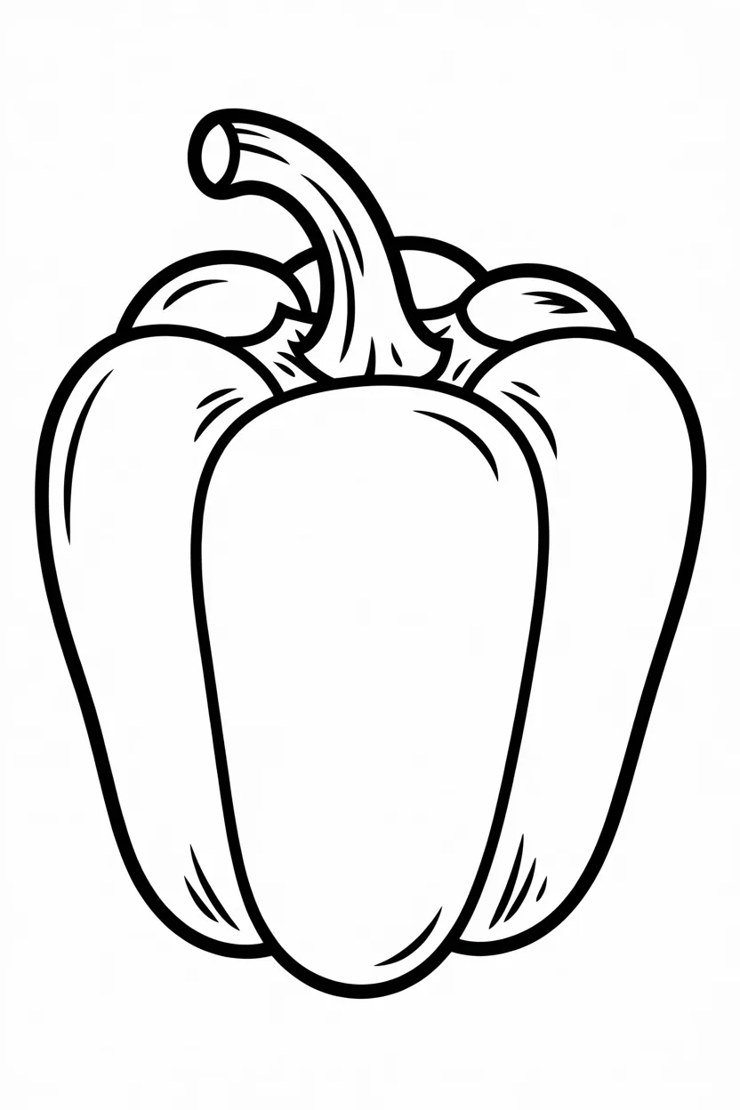 Capsicum Design 2 - Capsicum Coloring Pages Free Printable for Kids - Vegetabl
