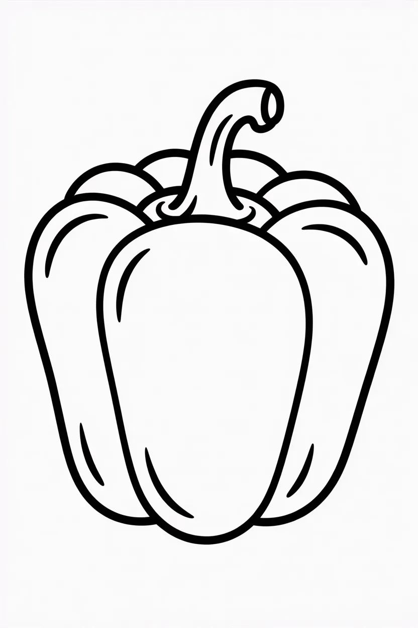 Capsicum Design 4 - Capsicum Coloring Pages Free Printable for Kids - Vegetabl