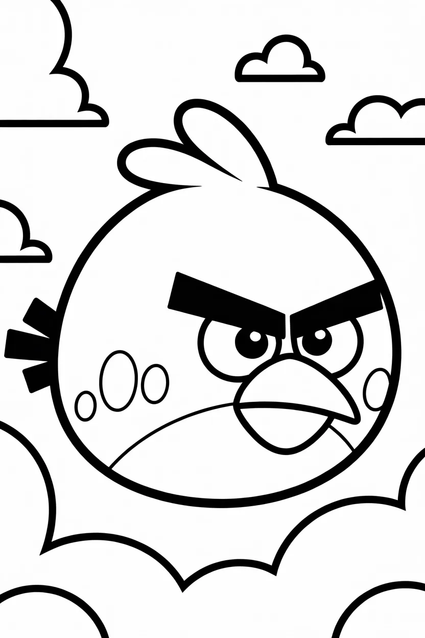 Cartoon angry birds Design 2 - Cartoon Angry Birds Coloring Pages Free Printable