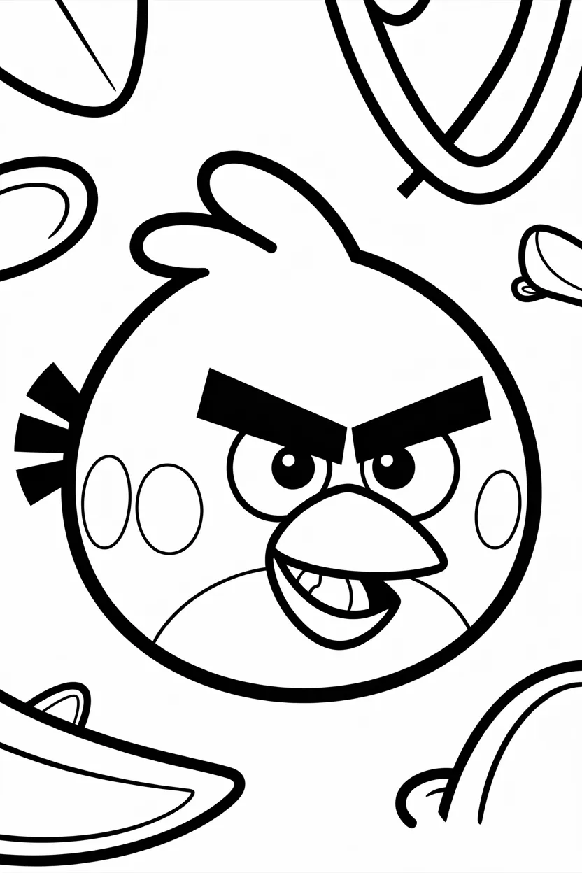 Cartoon angry birds Design 3 - Cartoon Angry Birds Coloring Pages Free Printable