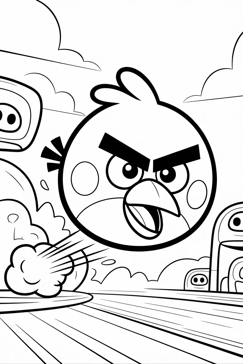 Cartoon angry birds Design 4 - Cartoon Angry Birds Coloring Pages Free Printable
