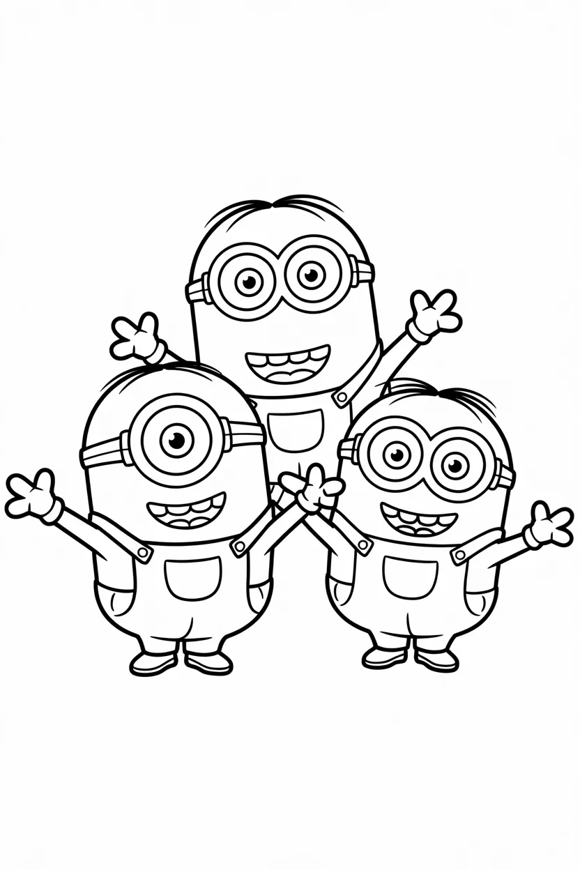 Cartoon character minions Design 2 - Cartoon Character Minions Coloring Pages Free Printable