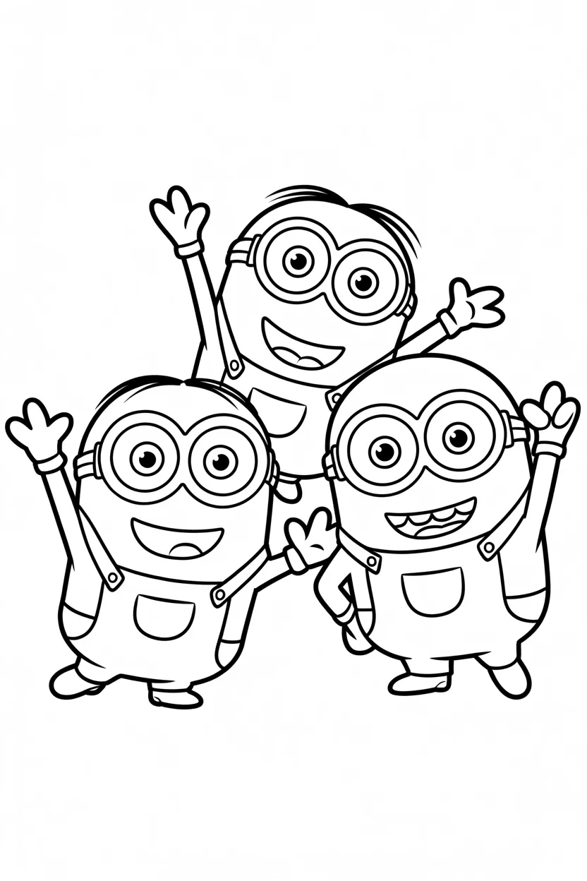 Cartoon character minions Design 3 - Cartoon Character Minions Coloring Pages Free Printable