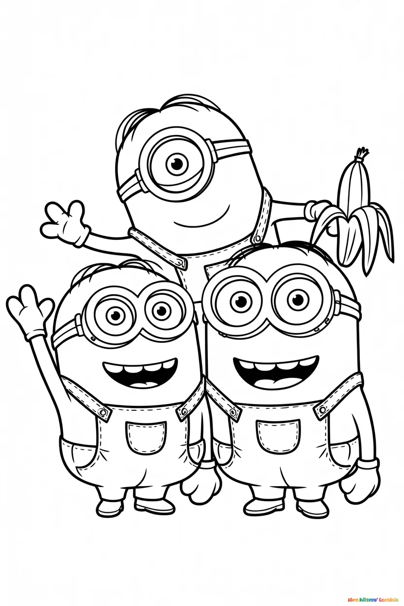 Cartoon character minions Design 4 - Cartoon Character Minions Coloring Pages Free Printable