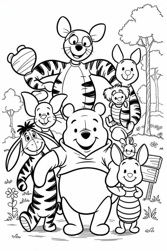 Cartoon Design 1 - Cute Cartoon Coloring Pages Free Printable for Kids