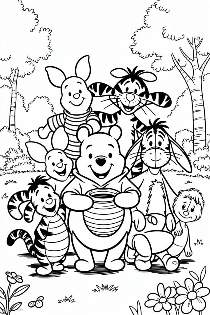 Cartoon Design 4 - Cute Cartoon Coloring Pages Free Printable for Kids