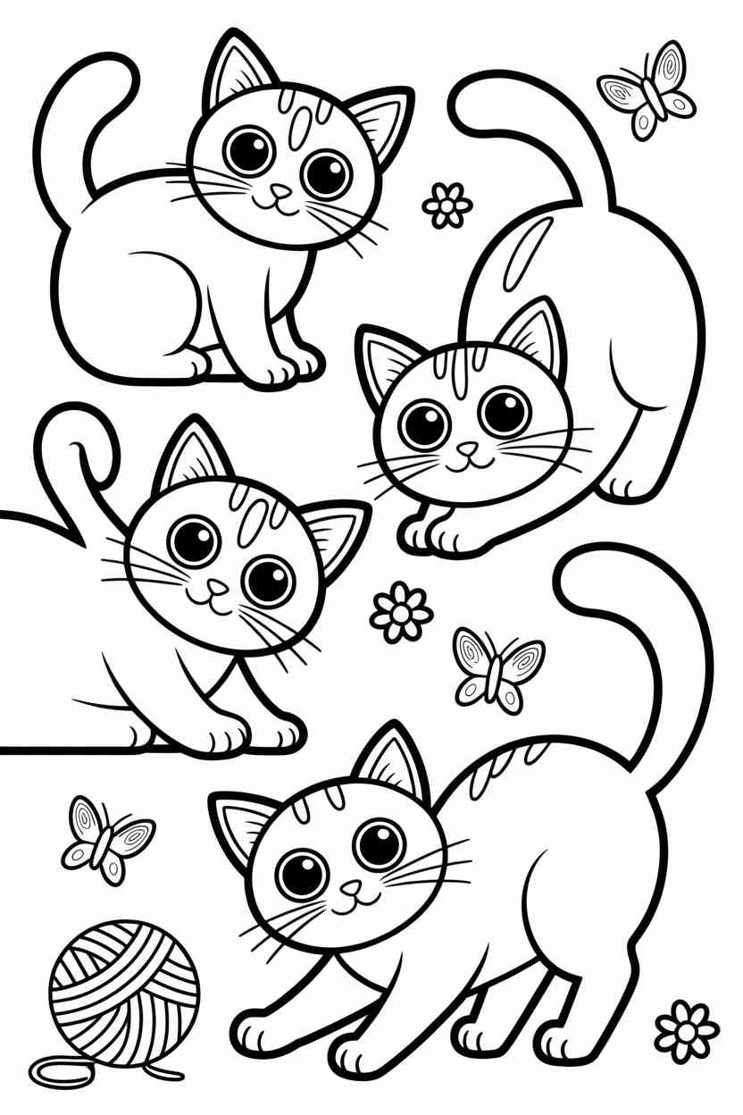 Cats fun - Cats Coloring Pages Free Printable – Fun, Easy, and Purr-fect for Kids