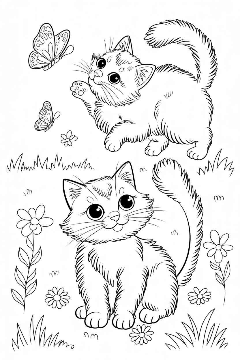 Cats fun - Cats Coloring Pages Free Printable – Fun, Easy, and Purr-fect for Kids (2)