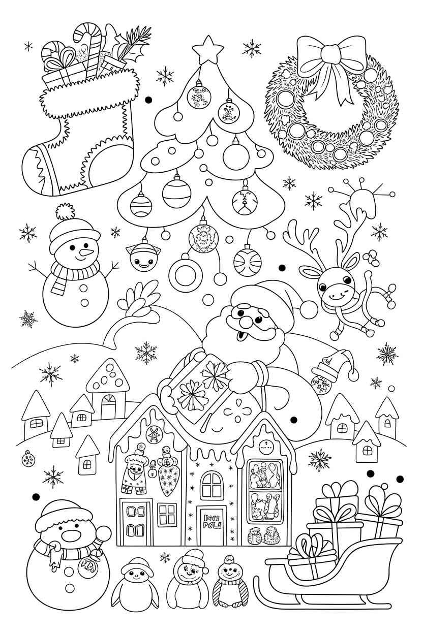 Christmas magical - Christmas Coloring Pages: A Magical Holiday Activity for All Ages