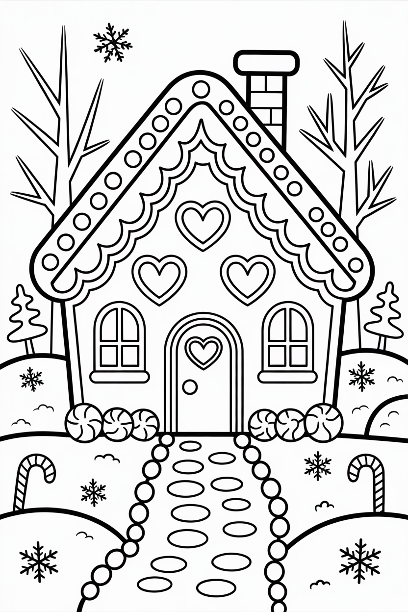Christmas ginger bread house - đ Christmas Ginger Bread House Coloring Pages Free Printable