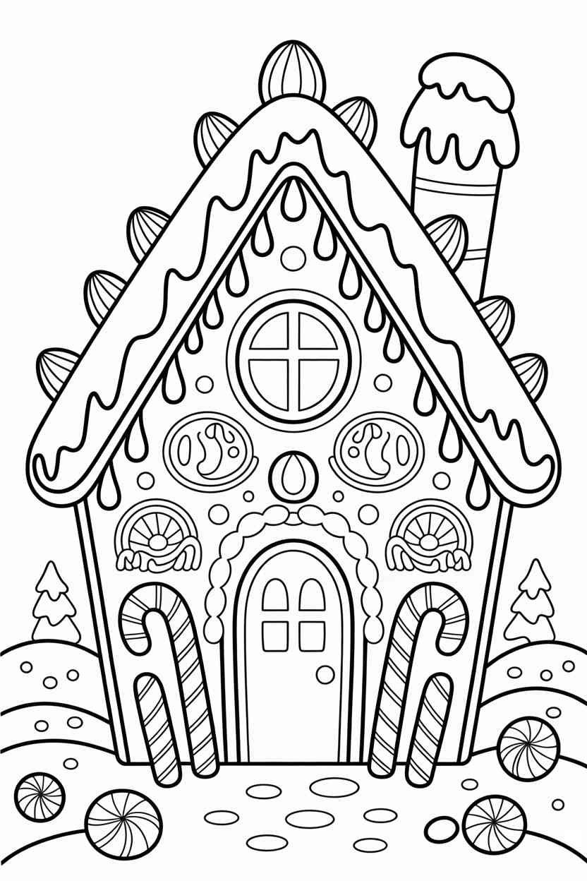 Christmas gingerbread house - Christmas Gingerbread House Coloring Pages (Free Printables for Kids & Classrooms!)