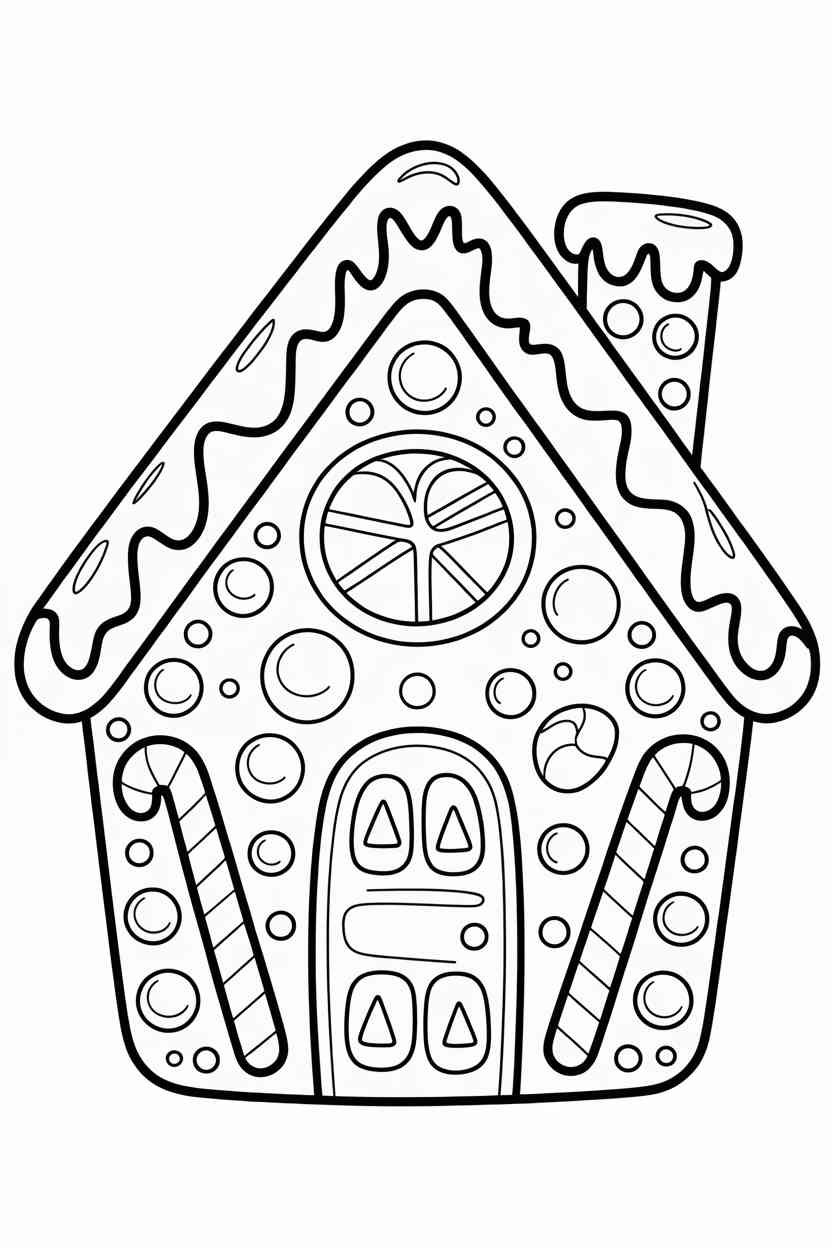 Christmas gingerbread house - Christmas Gingerbread House Coloring Pages (Free Printables for Kids & Classrooms!) (2)