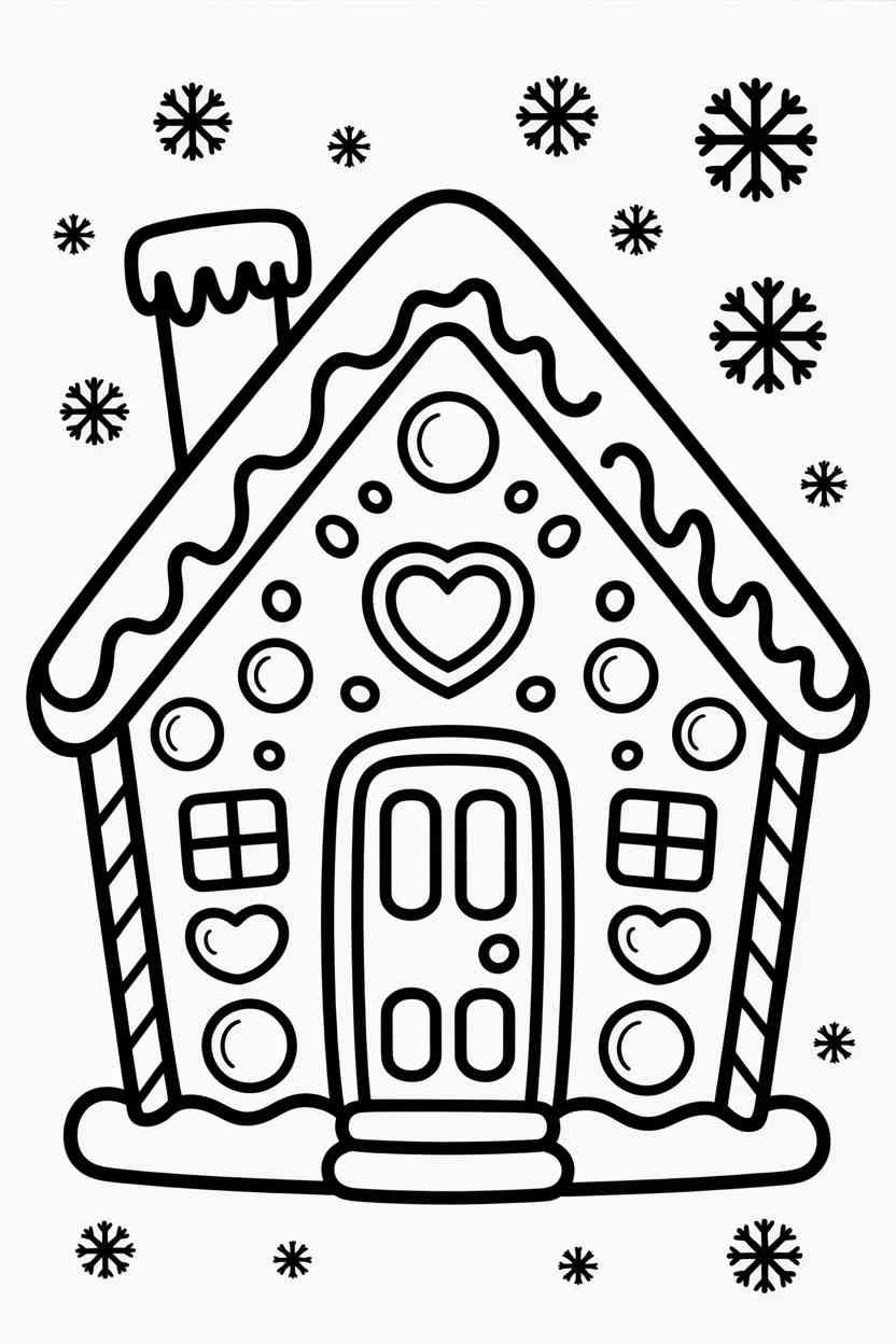Christmas gingerbread house - Christmas Gingerbread House Coloring Pages (Free Printables for Kids & Classrooms!) (3)