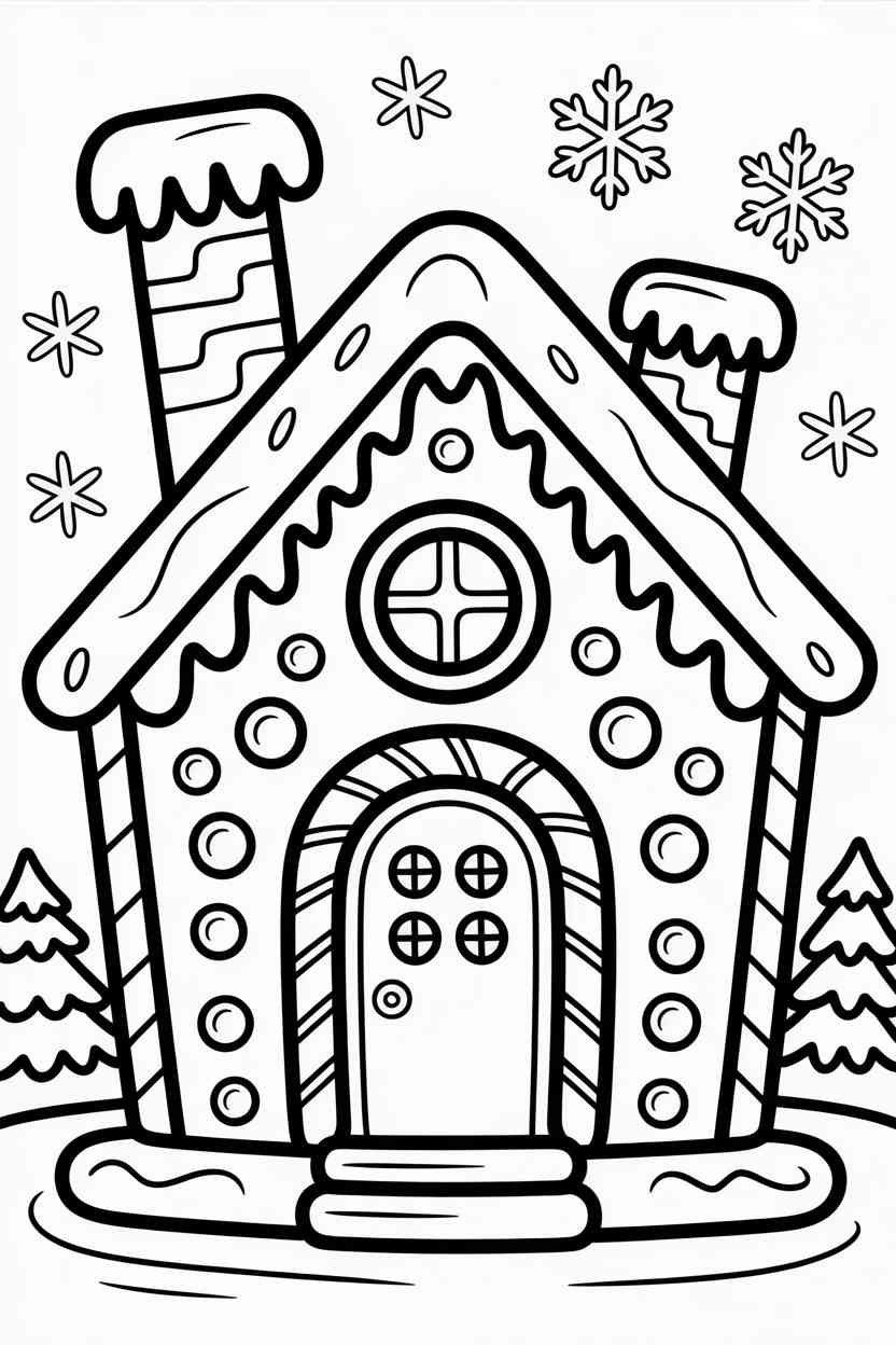 Christmas gingerbread house - Christmas Gingerbread House Coloring Pages (Free Printables for Kids & Classrooms!) (4)