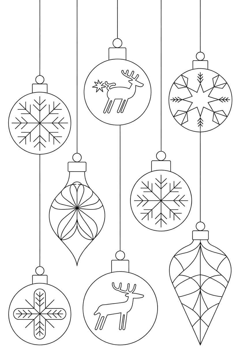Christmas ornaments - Christmas Ornaments Coloring Pages: A Festive Way to Celebrate Creativity (2)