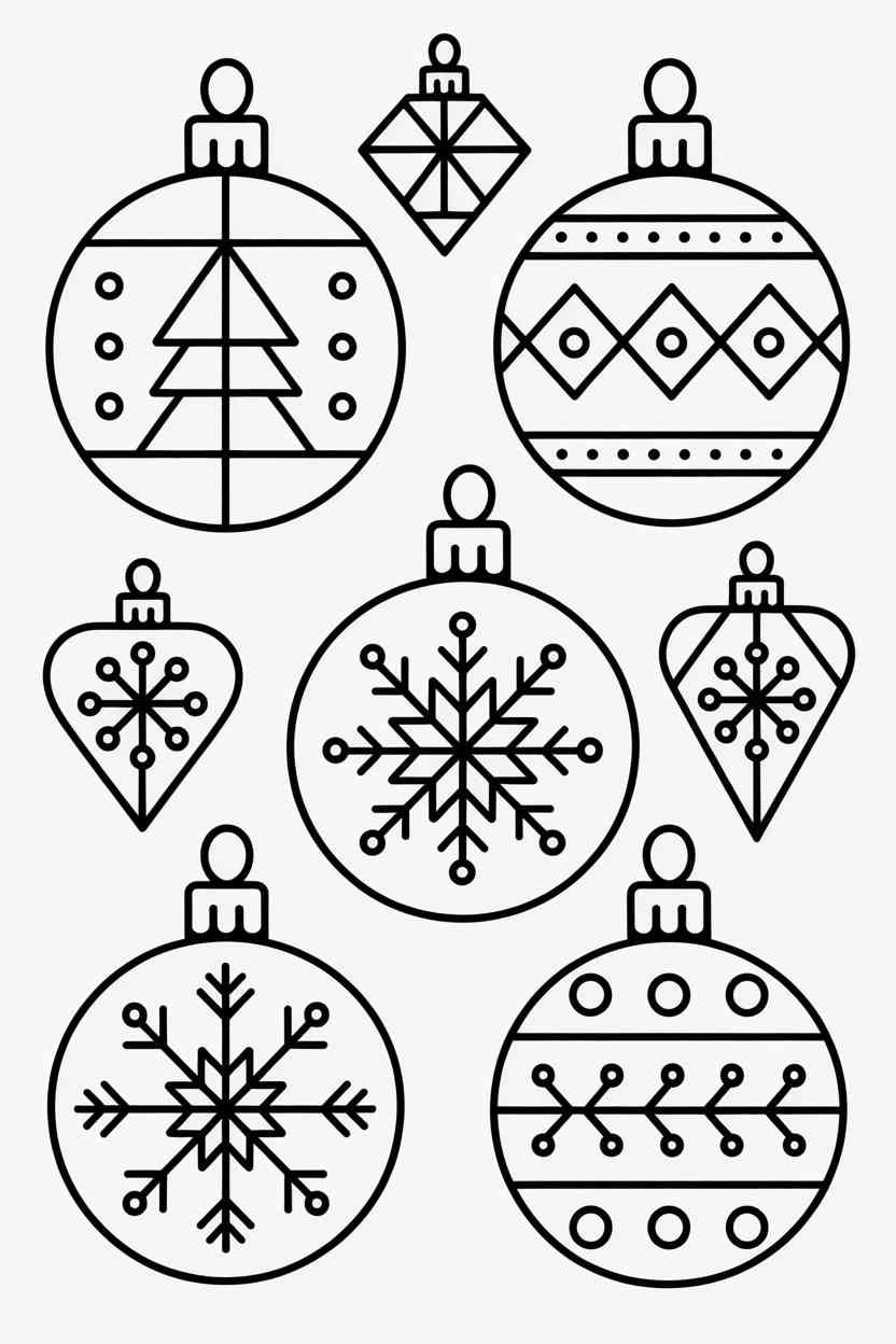 Christmas ornaments - Christmas Ornaments Coloring Pages: A Festive Way to Celebrate Creativity (3)