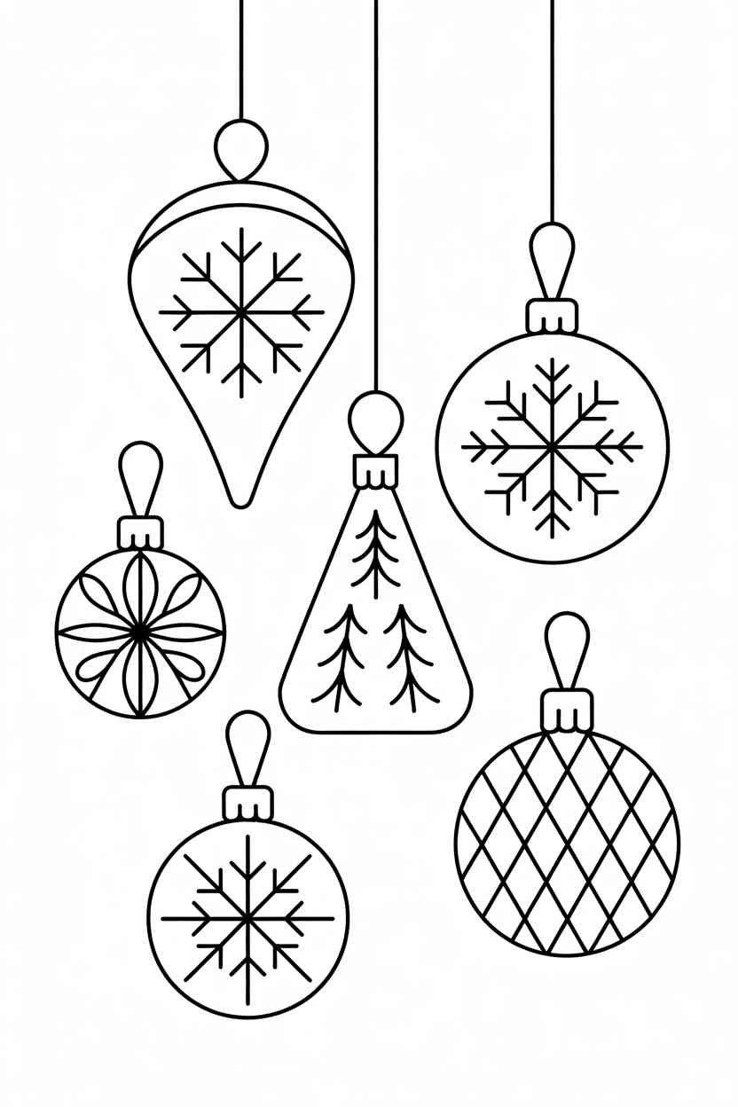 Christmas ornaments - Christmas Ornaments Coloring Pages: A Festive Way to Celebrate Creativity (4)